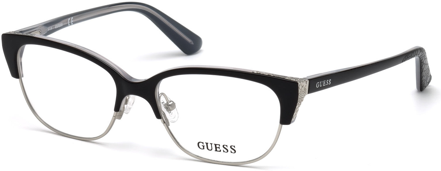 Guess GU2590 Geometric Eyeglasses 001-001 - Shiny Black
