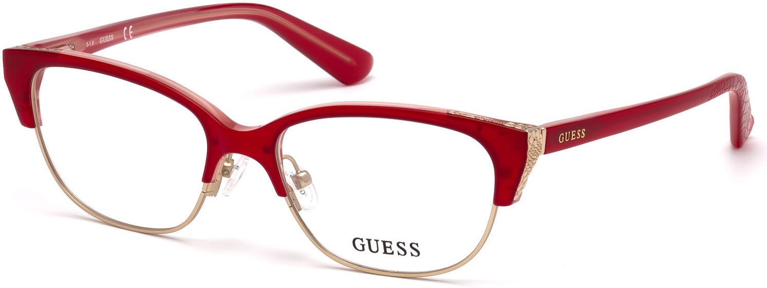 Guess GU2590 Geometric Eyeglasses 068-068 - Red/other