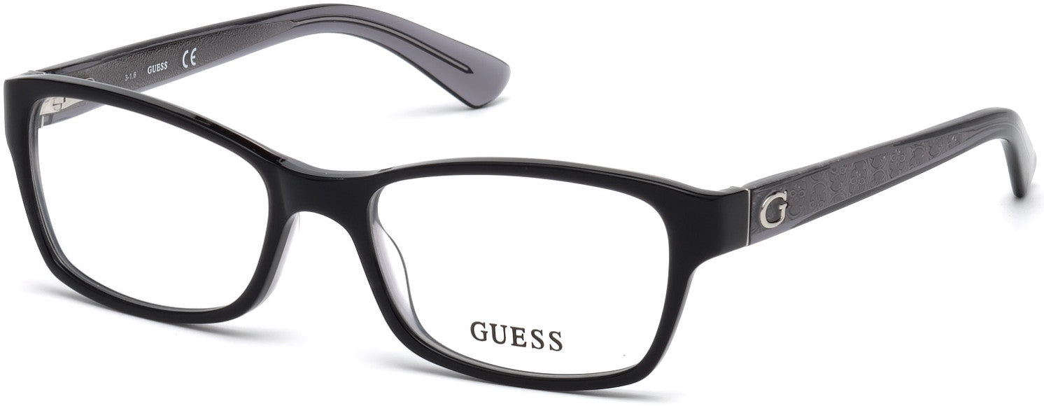 Guess GU2591 Geometric Eyeglasses 001-001 - Shiny Black