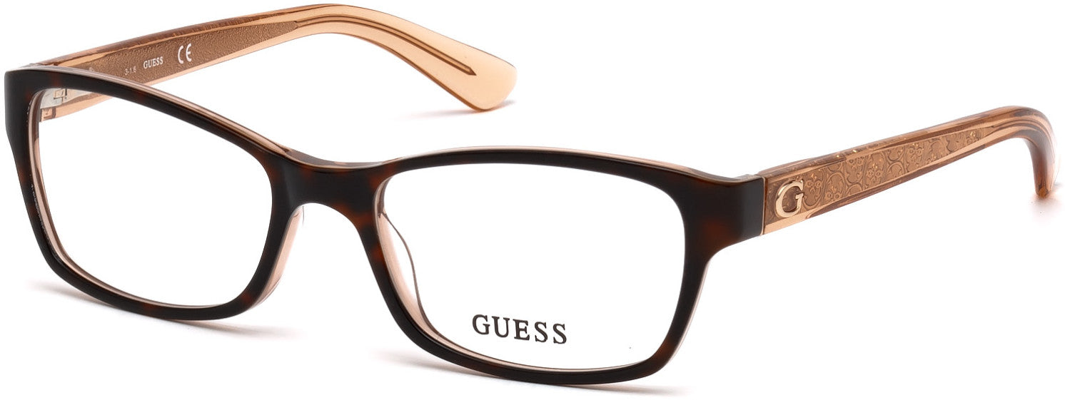 Guess GU2591 Geometric Eyeglasses 056-056 - Havana