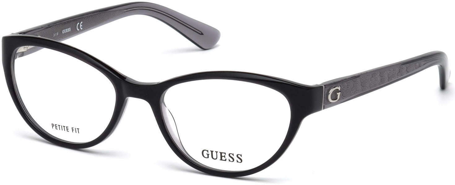 Guess GU2592 Round Eyeglasses 001-001 - Shiny Black