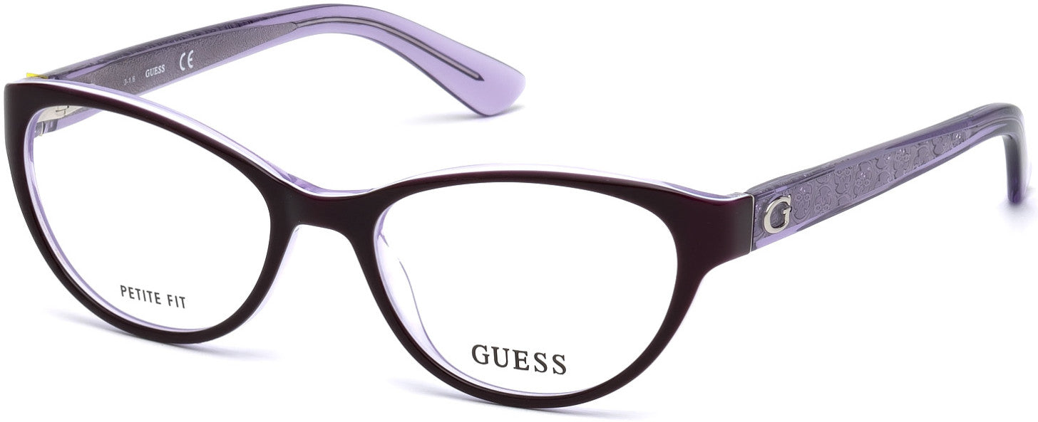 Guess GU2592 Round Eyeglasses 081-081 - Shiny Violet
