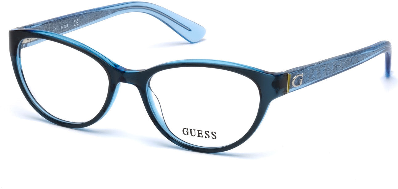 Guess GU2592 Round Eyeglasses 090-090 - Shiny Blue