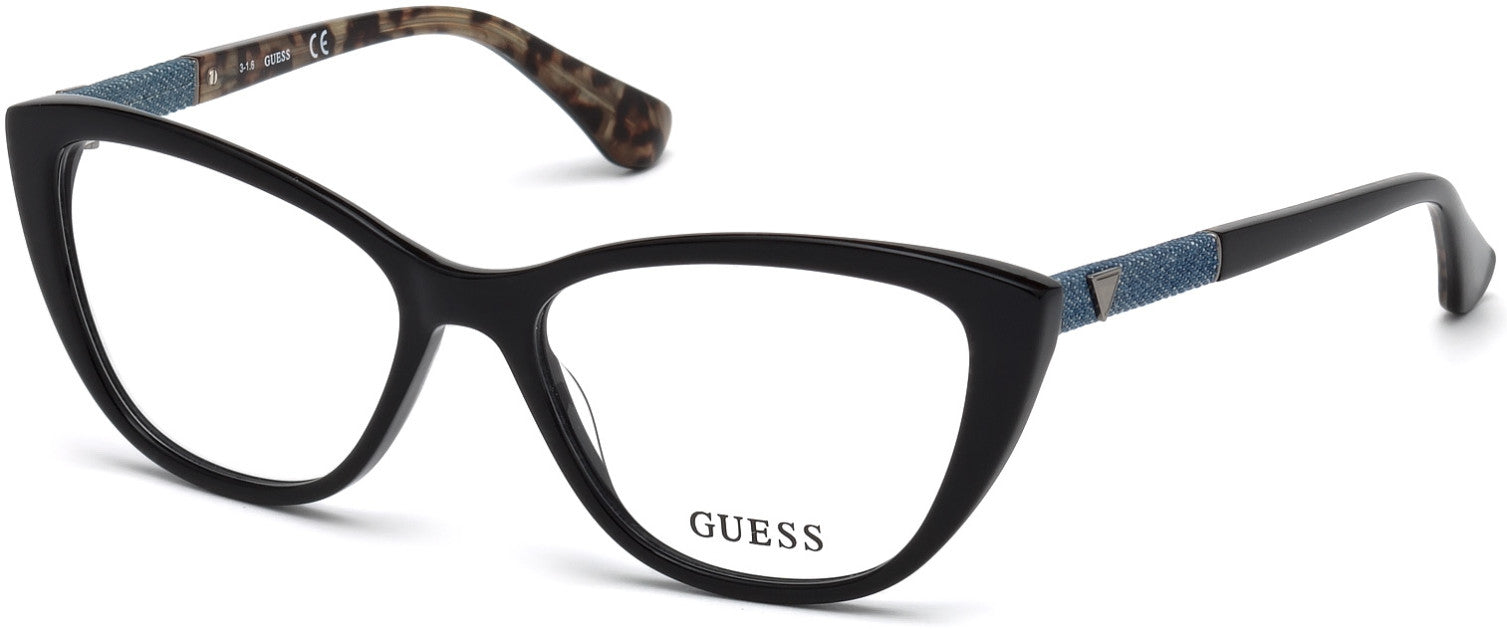 Guess GU2593 Cat Eyeglasses 001-001 - Shiny Black