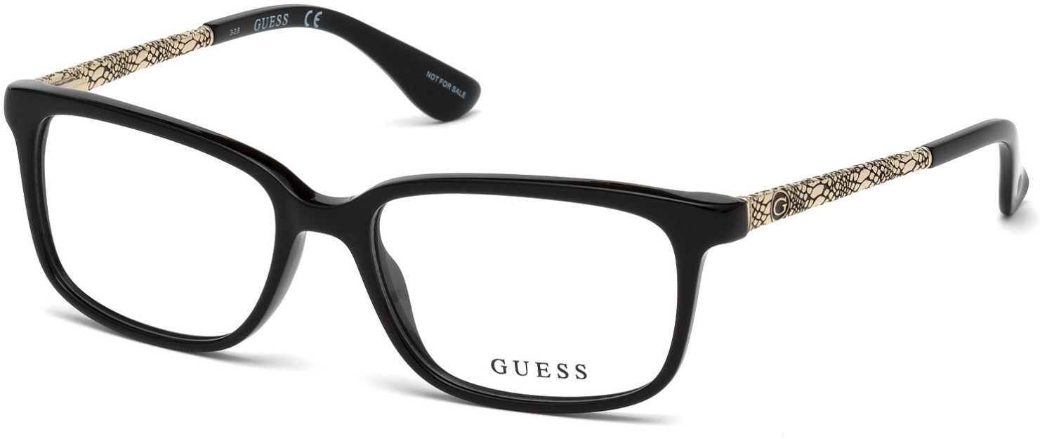 Guess GU2612 Geometric Eyeglasses 001-001 - Shiny Black