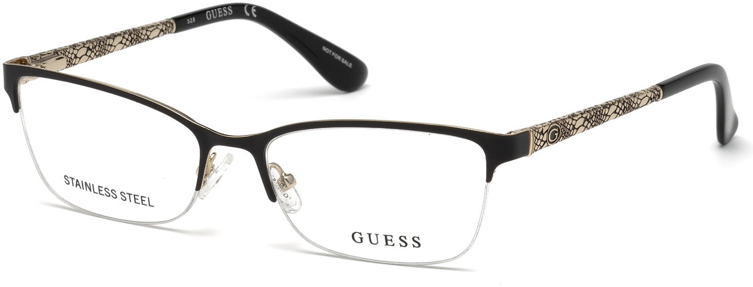 Guess GU2613 Geometric Eyeglasses 002-002 - Matte Black