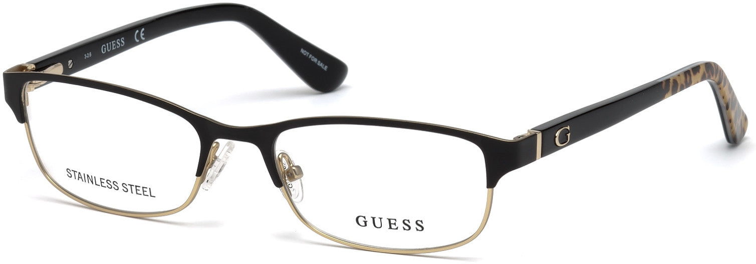 Guess GU2614 Geometric Eyeglasses 002-002 - Matte Black