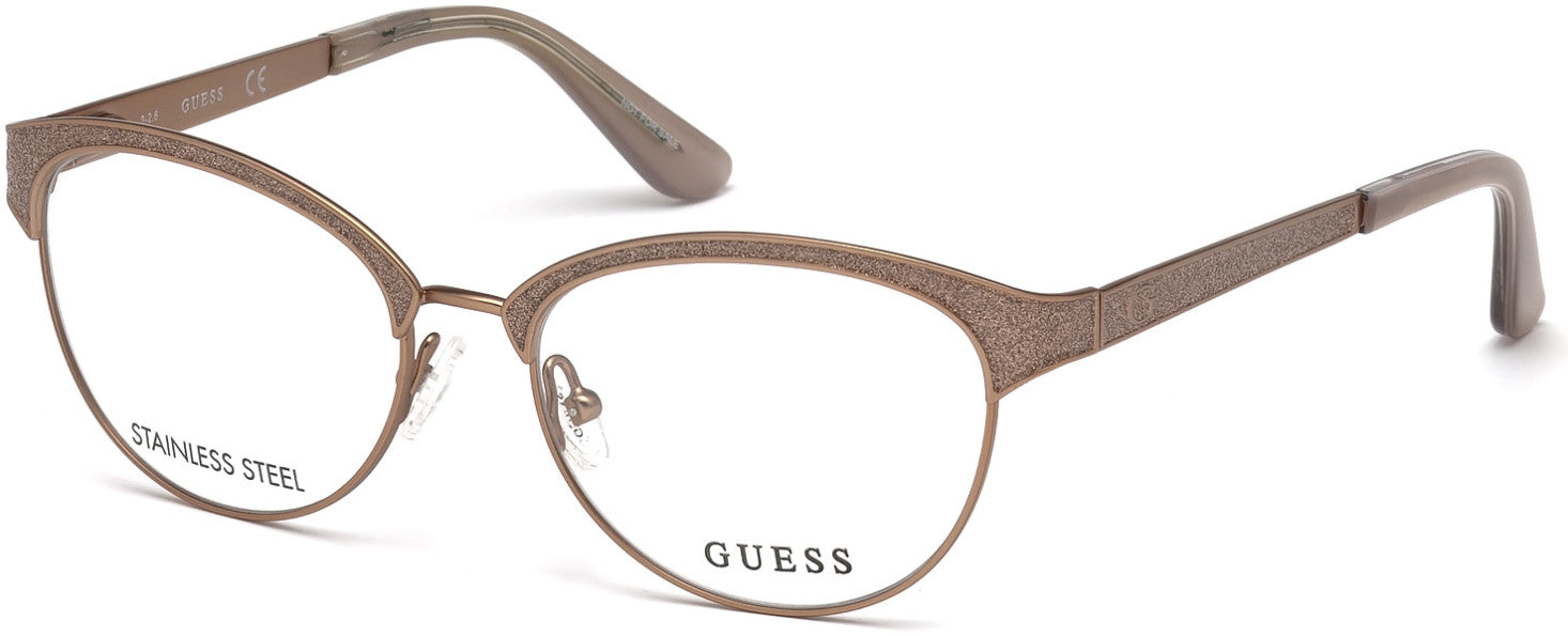 Guess GU2617 Oval Eyeglasses 029-029 - Matte Rose Gold