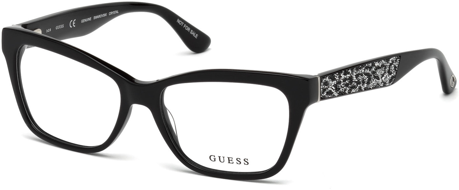 Guess GU2622 Geometric Eyeglasses 001-001 - Shiny Black