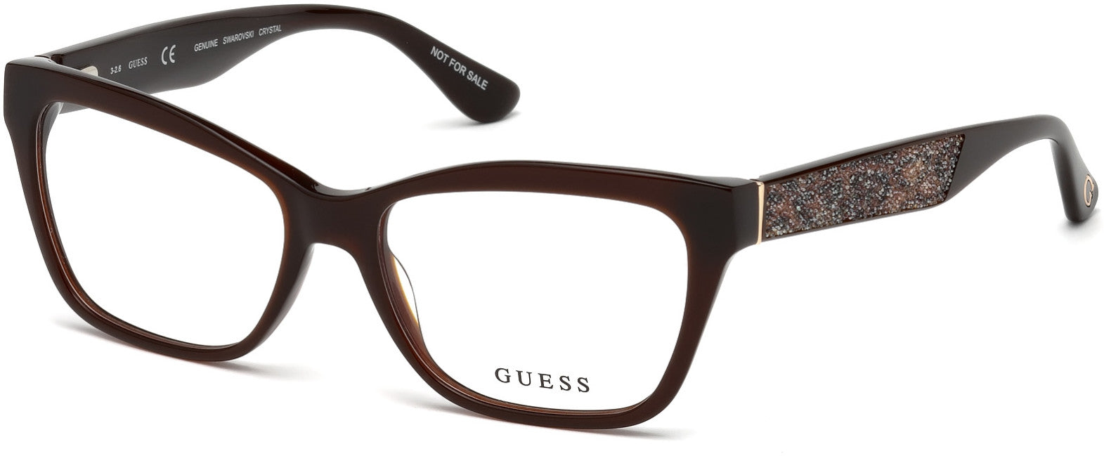 Guess GU2622 Geometric Eyeglasses 050-050 - Dark Brown/other