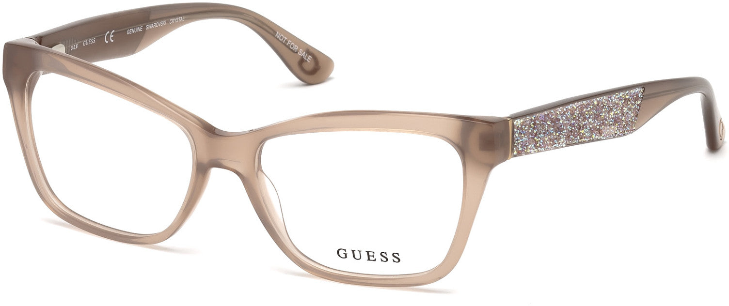 Guess GU2622 Geometric Eyeglasses 057-057 - Shiny Beige