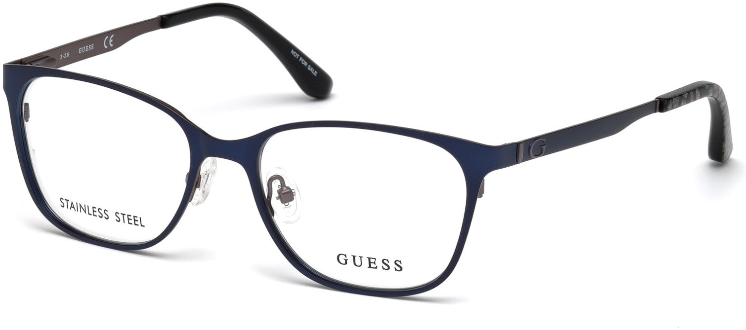 Guess GU2629 Geometric Eyeglasses 091-091 - Matte Blue