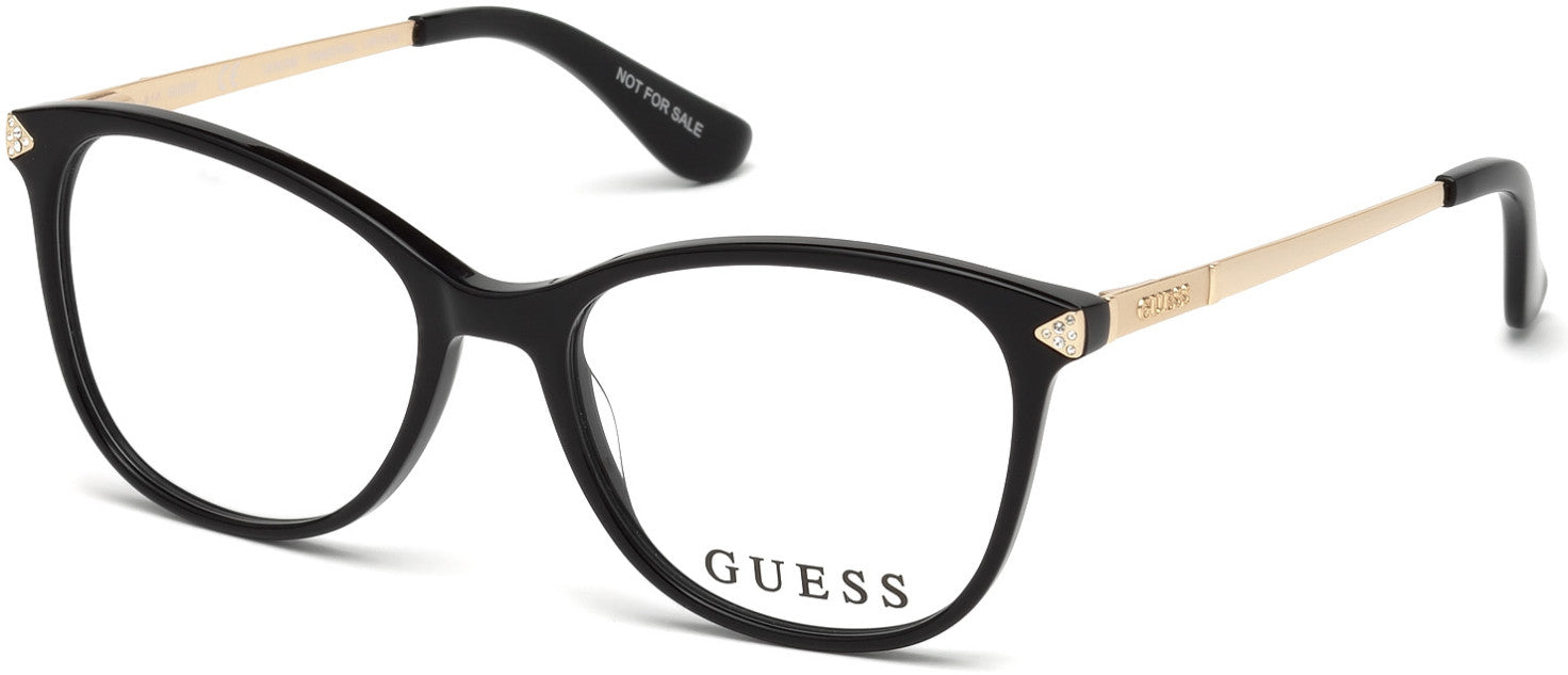Guess GU2632-S Geometric Eyeglasses 005-005 - Black
