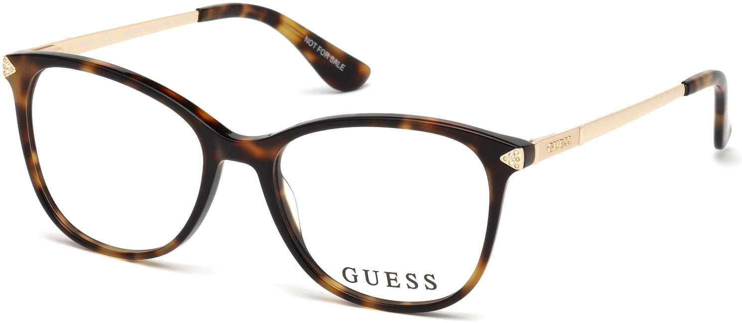 Guess GU2632-S Geometric Eyeglasses 052-052 - Dark Havana