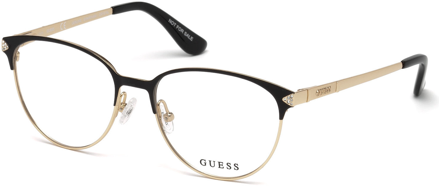 Guess GU2633-S Round Eyeglasses 005-005 - Black