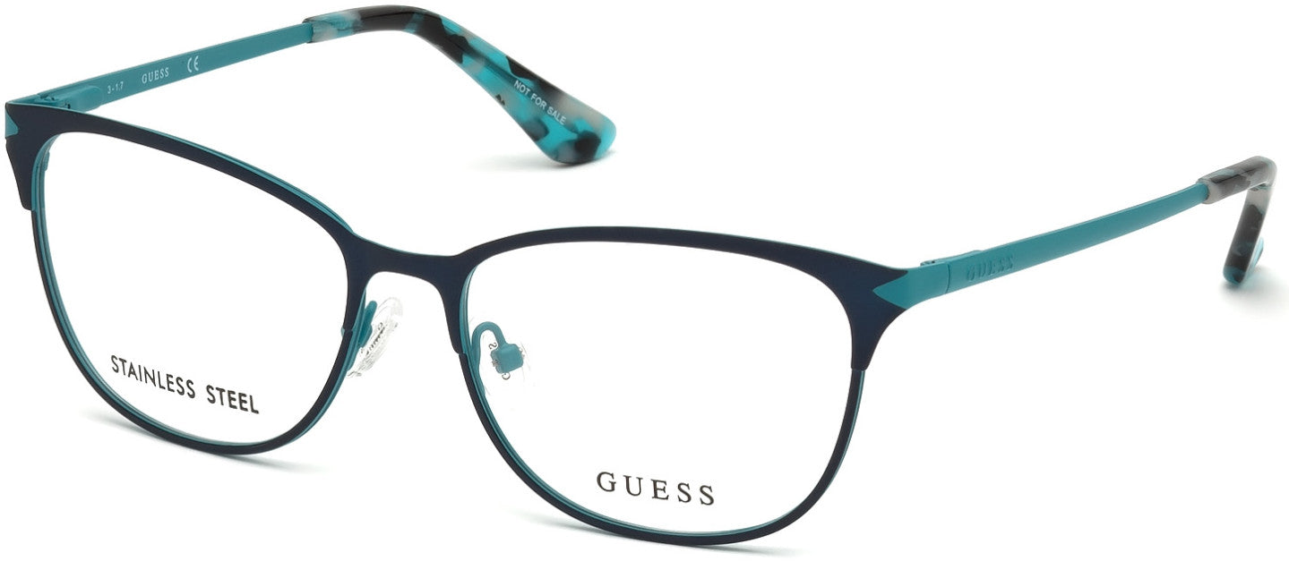 Guess GU2638 Square Eyeglasses 091-091 - Matte Blue