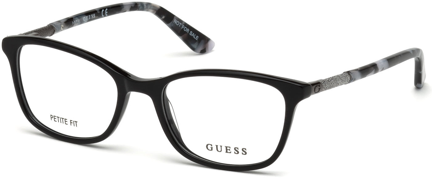 Guess GU2658 Rectangular Eyeglasses 071-001 - Shiny Black