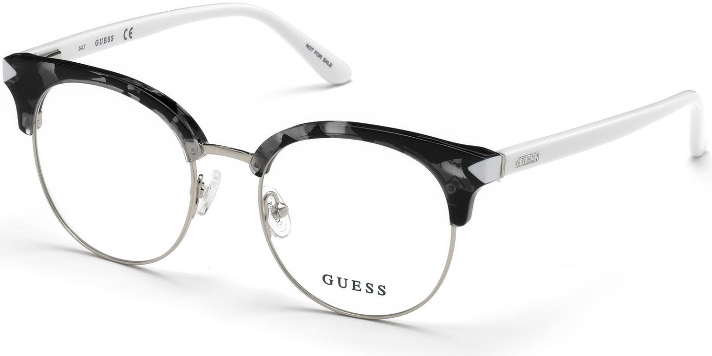 Guess GU2671 Round Eyeglasses 001-001 - Shiny Black