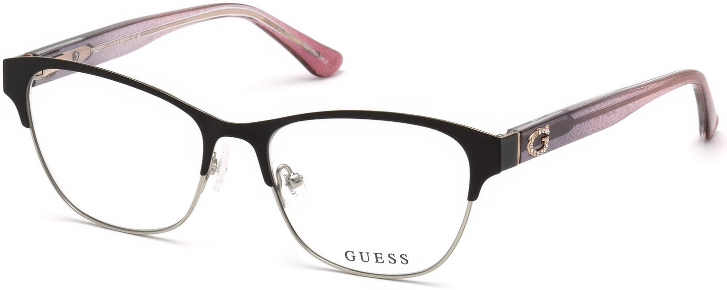 Guess GU2679 Geometric Eyeglasses 002-002 - Matte Black