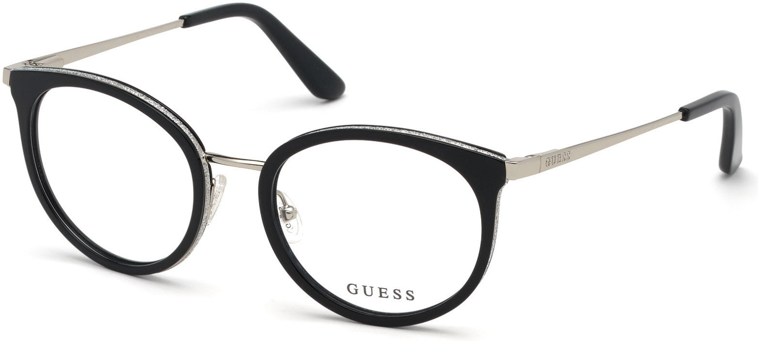 Guess GU2707 Round Eyeglasses 001-001 - Shiny Black