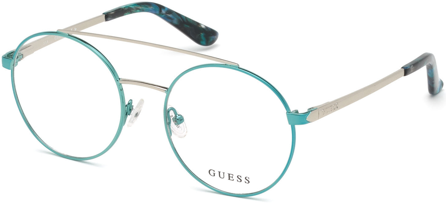 Guess GU2714 Round Eyeglasses 084-084 - Shiny Light Blue