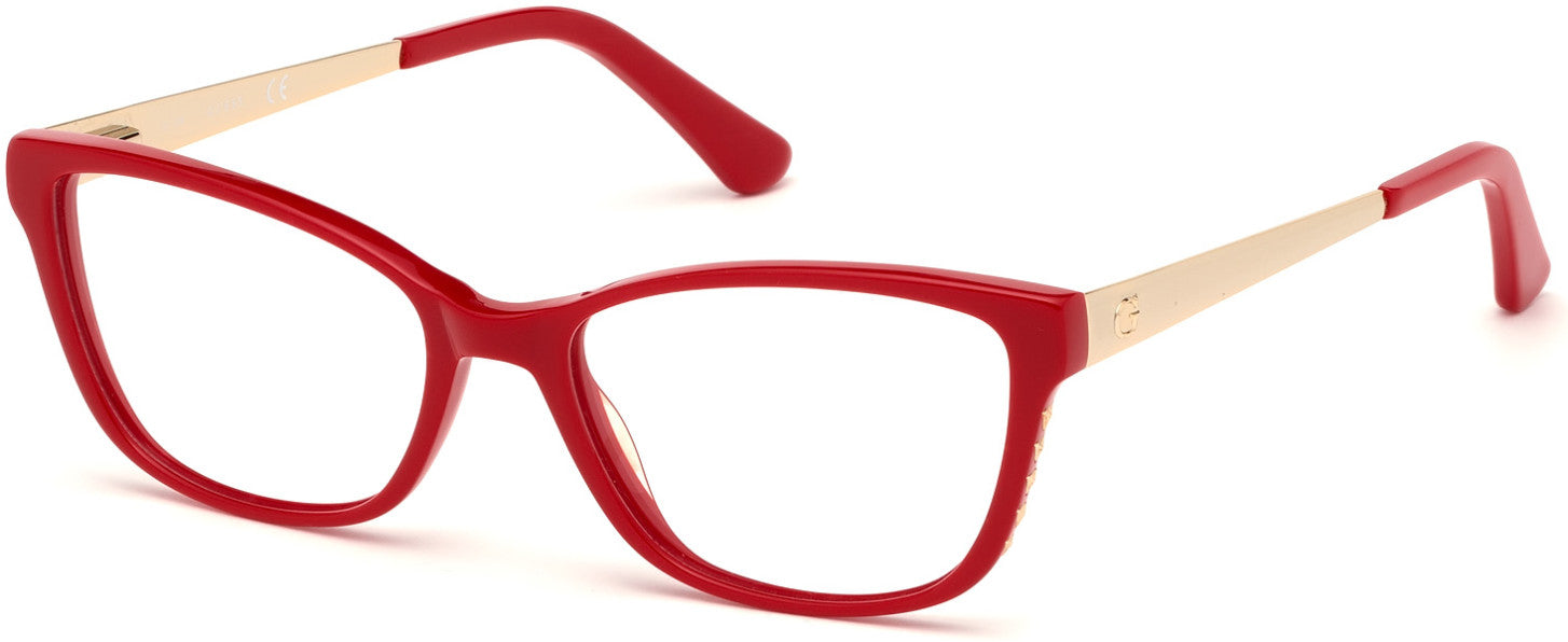 Guess GU2721 Geometric Eyeglasses 066-066 - Shiny Red