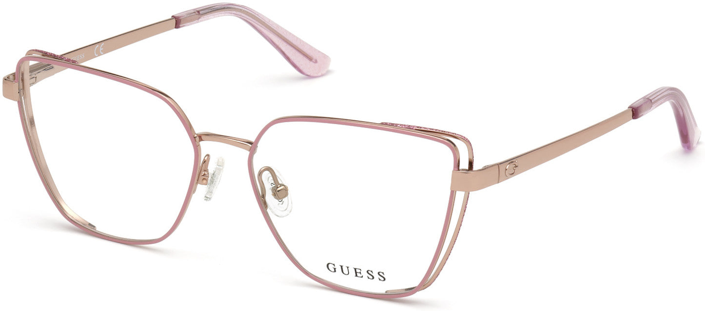 Guess GU2793 Butterfly Eyeglasses 074-074 - Pink 