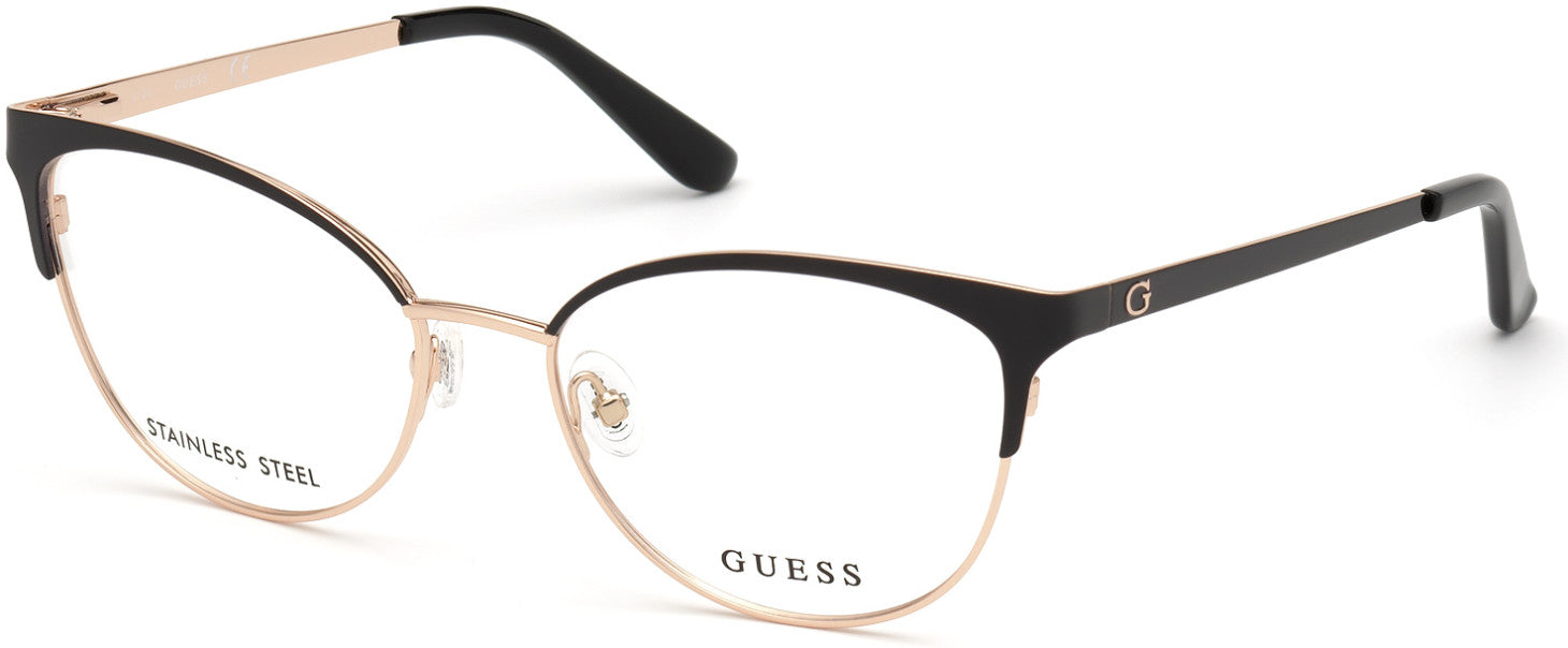 Guess GU2796 Round Eyeglasses 001-001 - Shiny Black