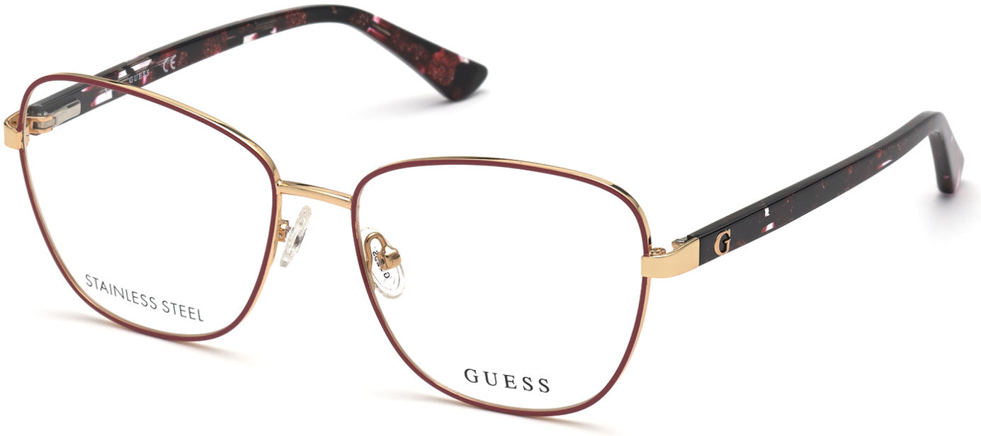 Guess GU2815 Square Eyeglasses 069-069 - Shiny Bordeaux