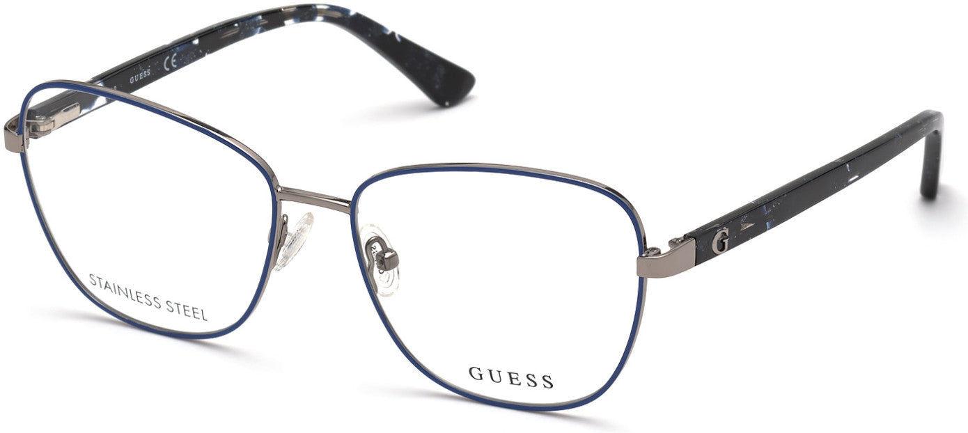Guess GU2815 Square Eyeglasses 090-090 - Shiny Blue