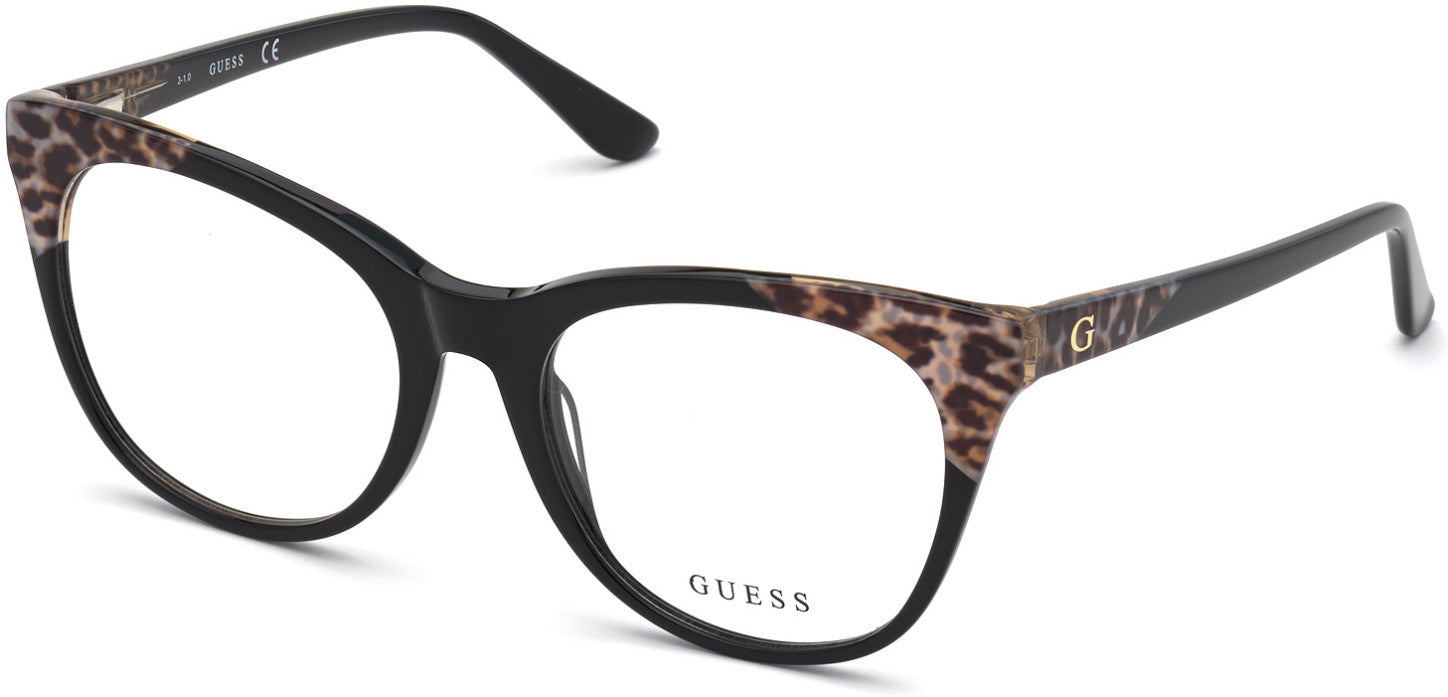 Guess GU2819 Round Eyeglasses 001-001 - Shiny Black