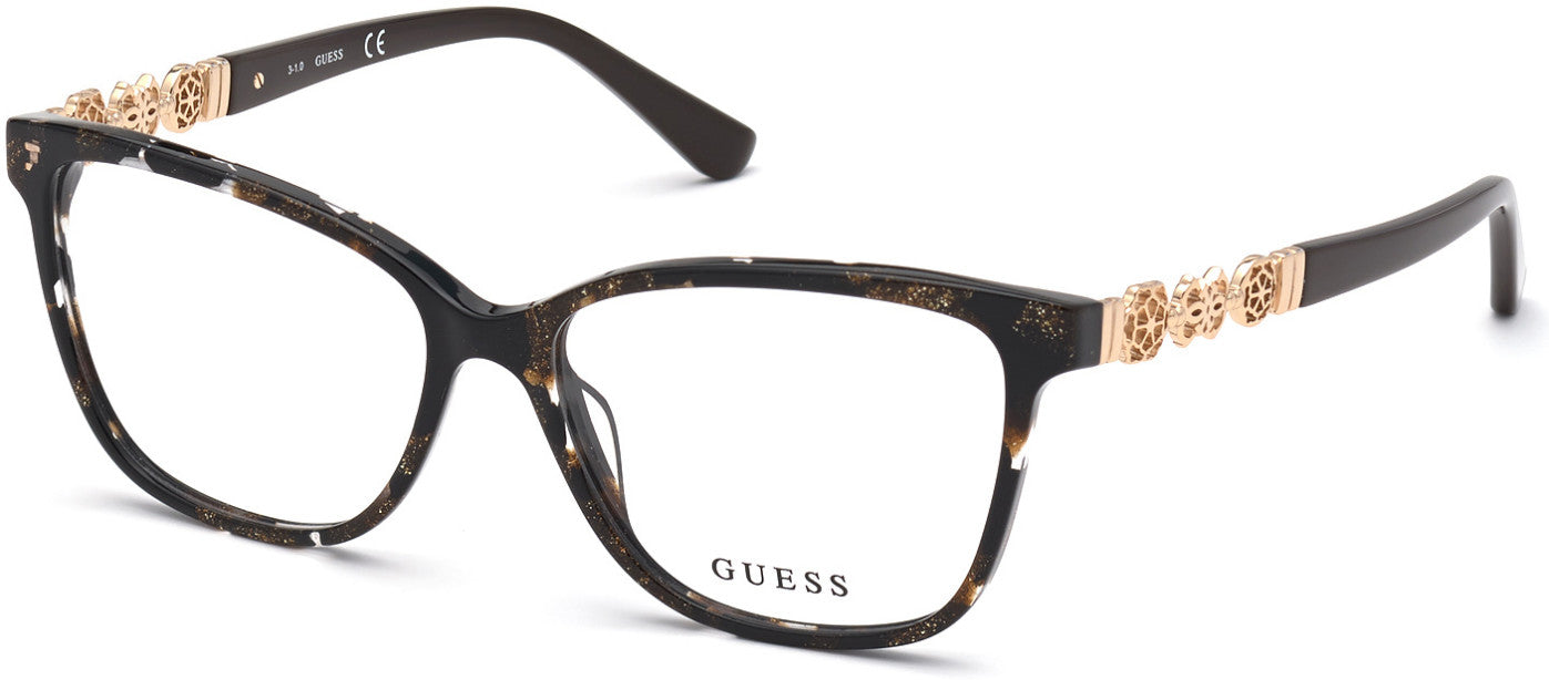 Guess GU2832 Square Eyeglasses 050-050 - Dark Brown