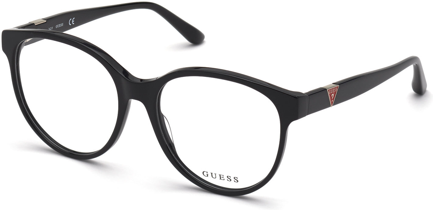 Guess GU2847 Round Eyeglasses 001-001 - Shiny Black