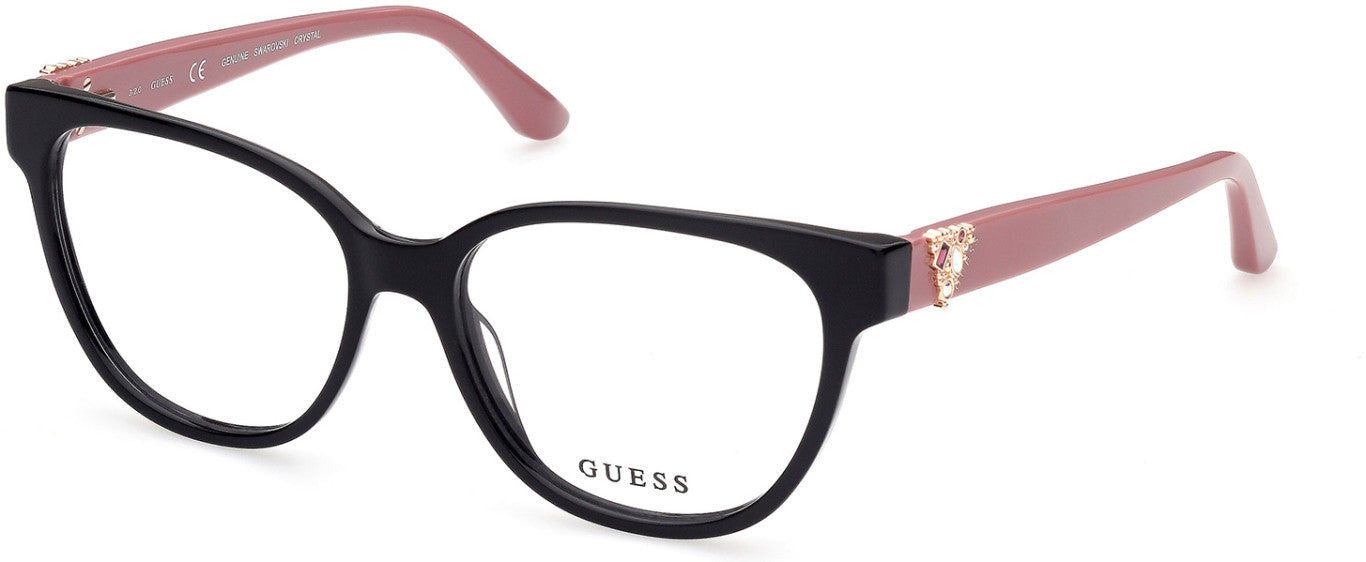 Guess GU2855-S Round Eyeglasses 005-005 - Black