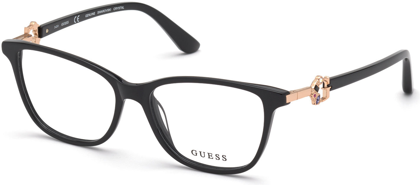 Guess GU2856-S Square Eyeglasses 001-001 - Shiny Black