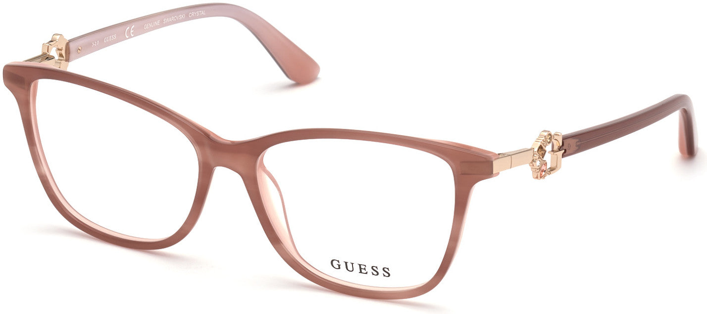 Guess GU2856-S Square Eyeglasses 074-074 - Pink 