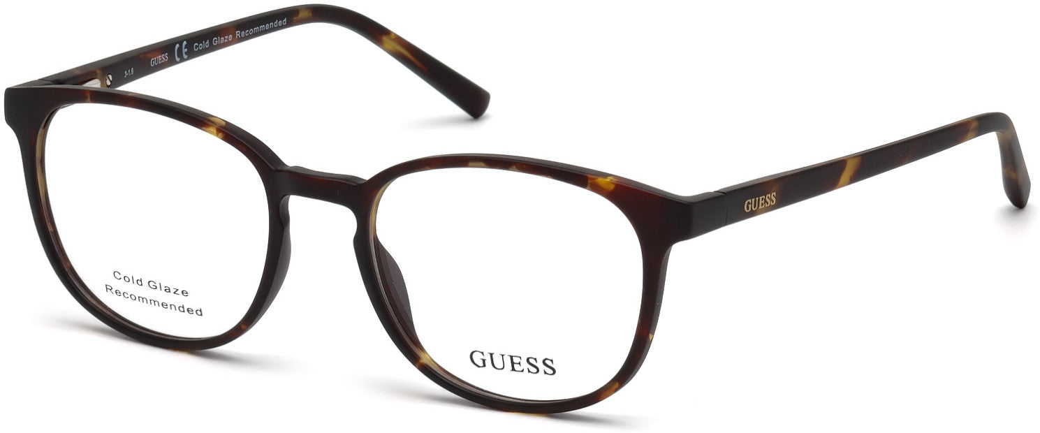 Guess GU3009 Round Eyeglasses 052-052 - Dark Havana