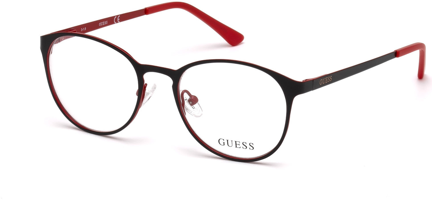 Guess GU3011 Round Eyeglasses 005-005 - Black