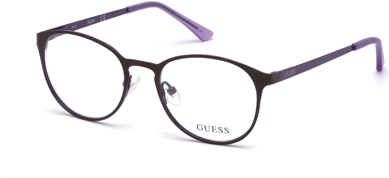 Guess GU3011 Round Eyeglasses 050-050 - Dark Brown
