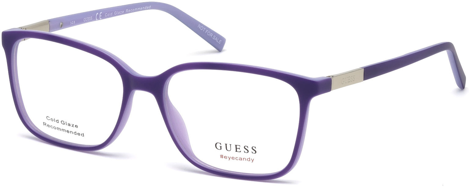 Guess GU3016 Square Eyeglasses 082-082 - Matte Violet