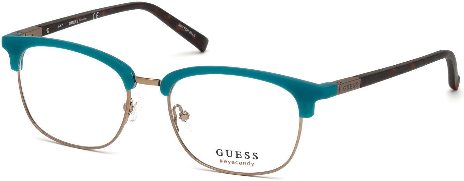 Guess GU3024 Browline Eyeglasses 088-088 - Matte Turquoise