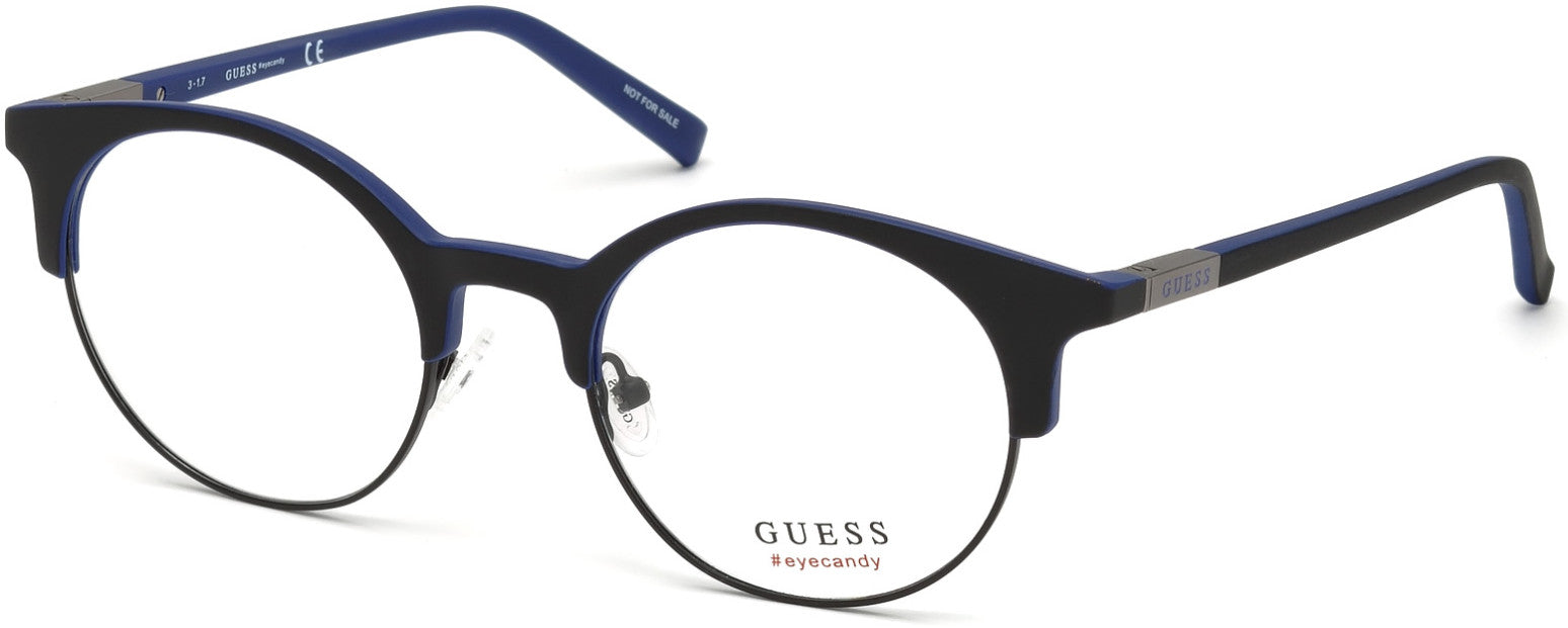 Guess GU3025 Browline Eyeglasses 002-002 - Matte Black