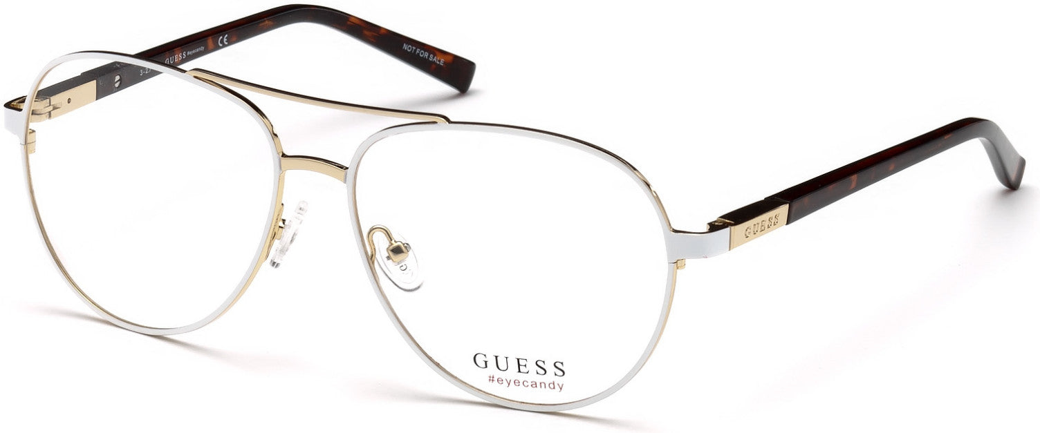 Guess GU3029 Pilot Eyeglasses 021-021 - White