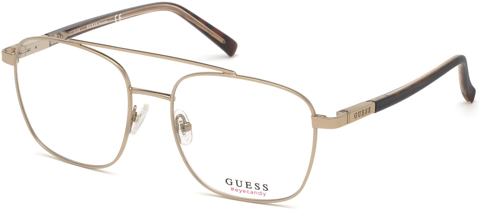 Guess GU3038 Geometric Eyeglasses 032-032 - Pale Gold