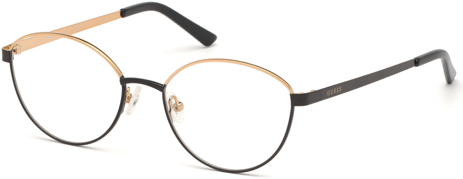 Guess GU3043 Oval Eyeglasses 028-028 - Shiny Rose Gold