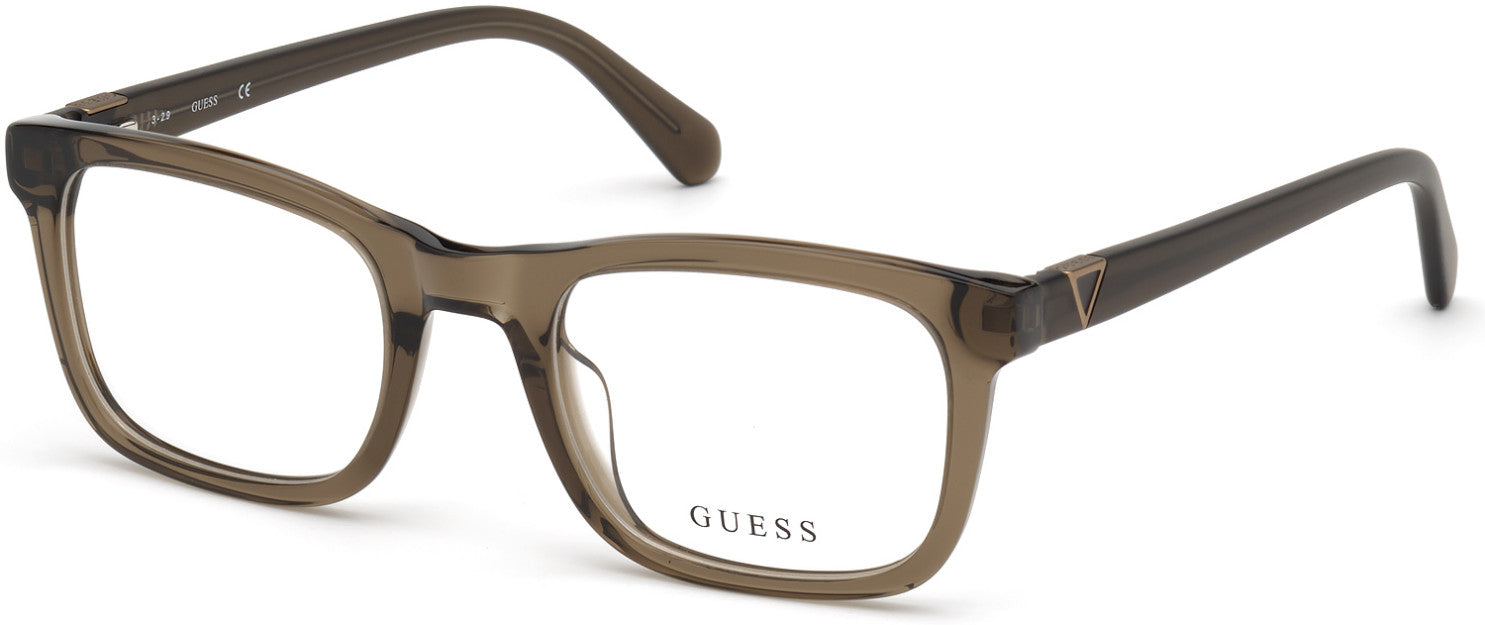 Guess GU50002 Square Eyeglasses 045-045 - Shiny Light Brown