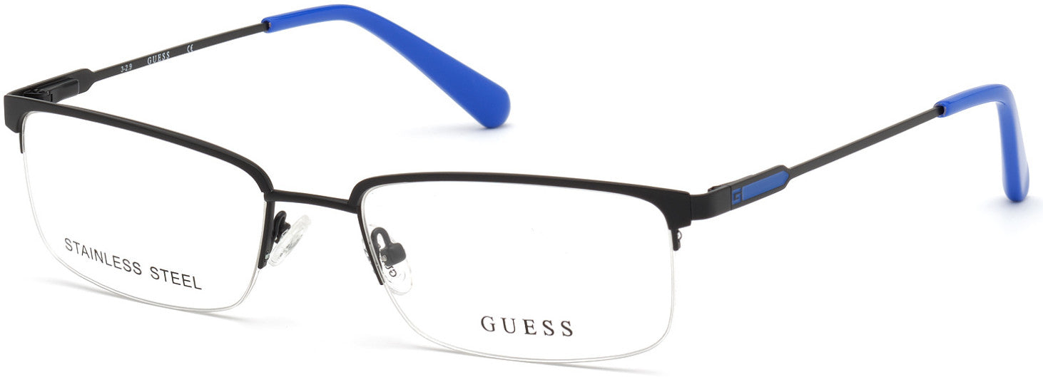 Guess GU50005 Rectangular Eyeglasses 002-002 - Matte Black