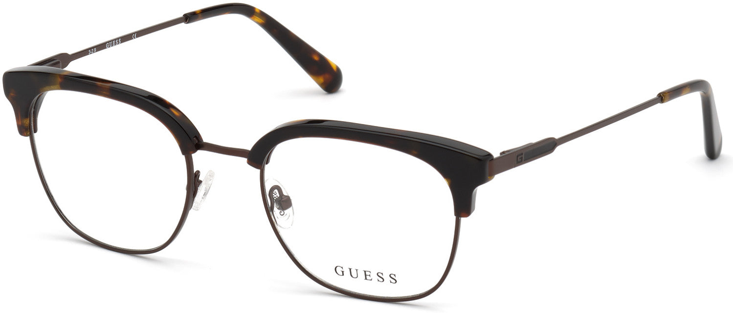 Guess GU50006 Browline Eyeglasses 052-052 - Dark Havana