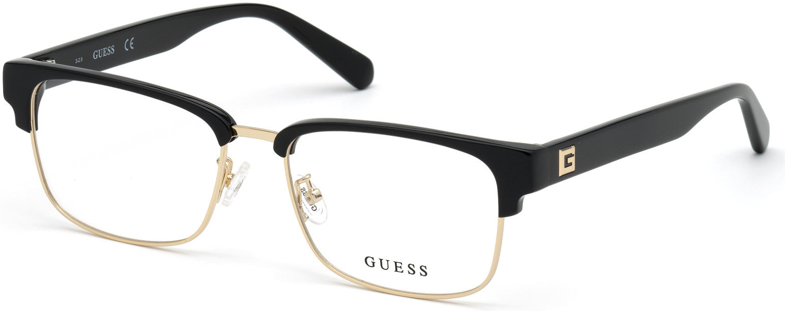 Guess GU50007-D Browline Eyeglasses 001-001 - Shiny Black