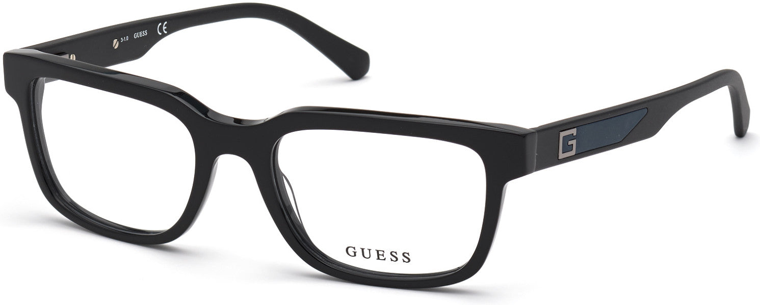 Guess GU50016 Square Eyeglasses 001-001 - Shiny Black